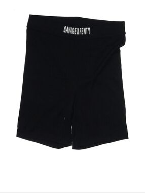 Savage X Fenty Black Ribbed High-Waist Shorts with White Tag